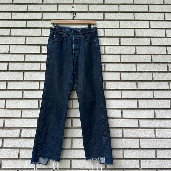 AG Adriano Goldschmied Twisted Alexxis High Rise Vintage Straight Jeans Raw Hem - Picture 1 of 14